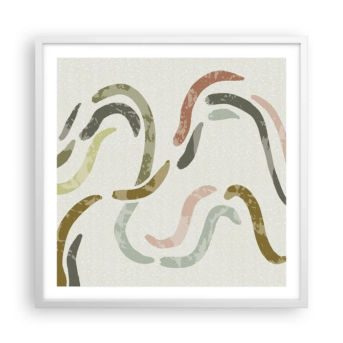 Affiche dans un cadre blanc - Poster - Une joyeuse danse de l'abstraction - 60x60 cm