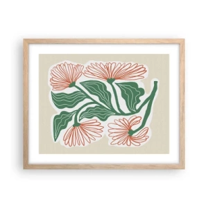 Affiche dans un chêne clair - Poster - Folk et moderne - 50x40 cm