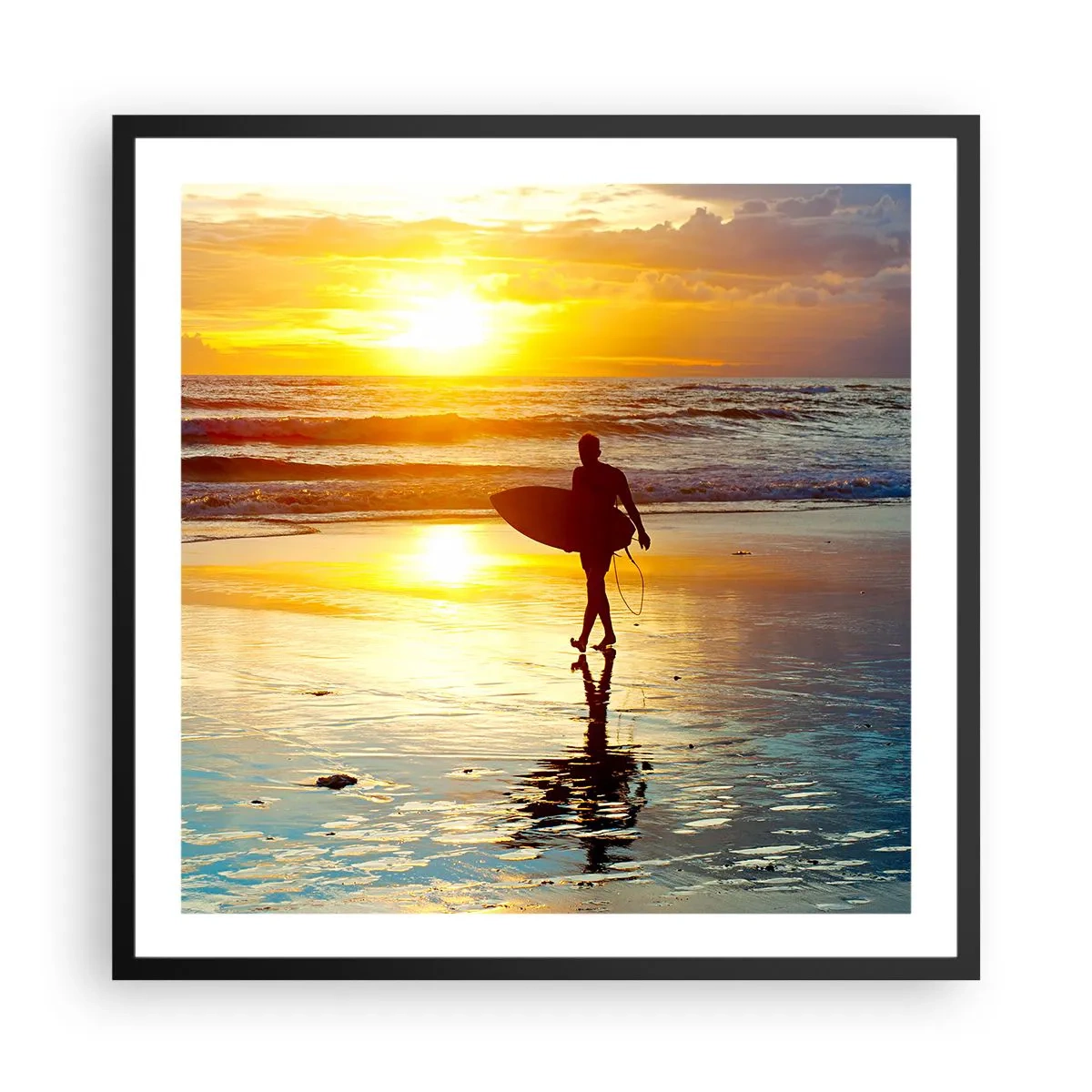 Affiche dans un cadre noir - Poster - Le retour du guerrier - 60x60 cm