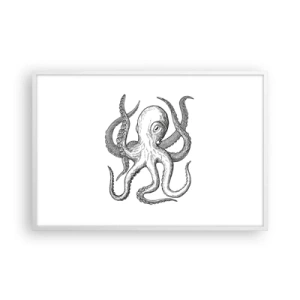 Affiche dans un cadre blanc - Poster - Dansant avec les vagues - 91x61 cm