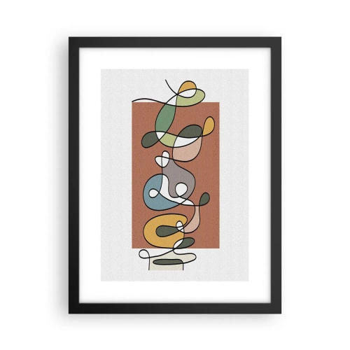 Affiche dans un cadre noir - Poster - Abstraction : danse colorée - 30x40 cm