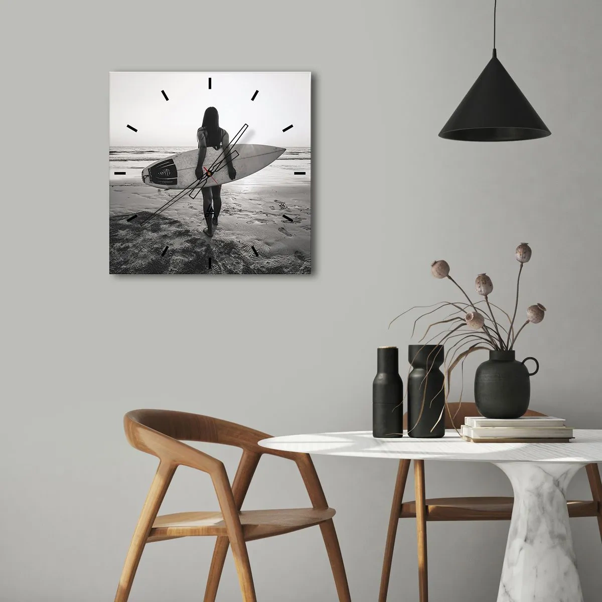 Horloge murale - Pendule murale - Fille des vagues de la mer - 40x40 cm