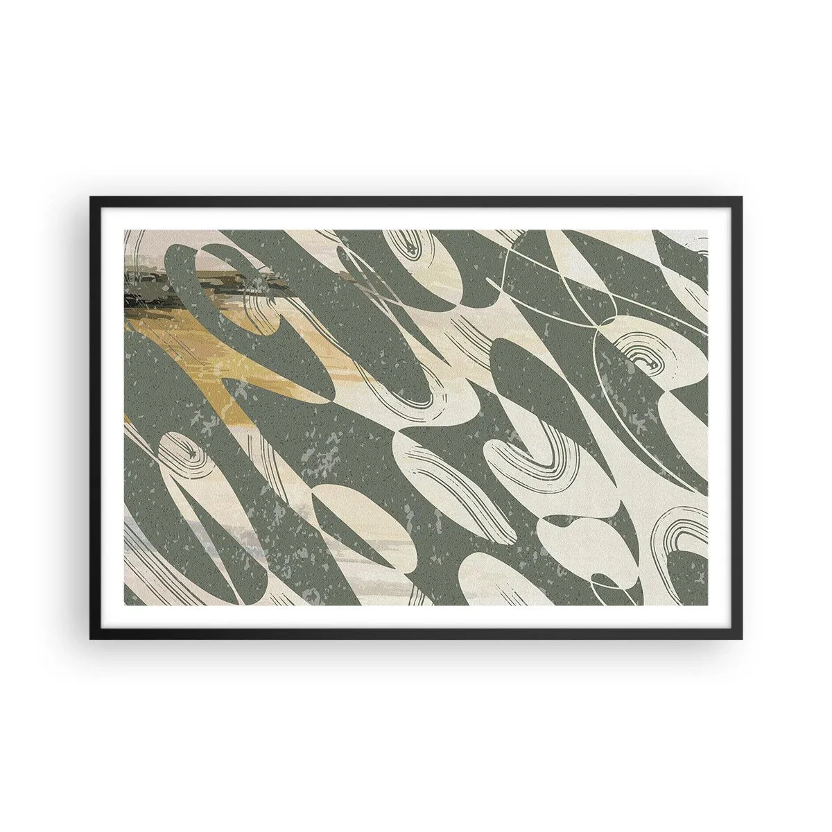 Affiche dans un cadre noir - Poster - Abstraction rythmique - 91x61 cm