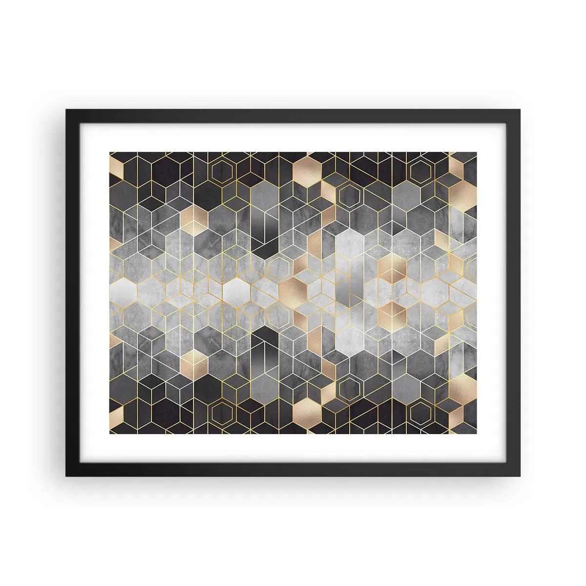 Affiche dans un cadre noir - Poster - Composition de diamants - 50x40 cm