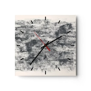 Horloge murale - Pendule murale - Composition brumeuse abstraite dans des tons de gris - 30x30cm - Composition brumeuse - Décoration murale moderne pour le salon et la chambre ARTTOR