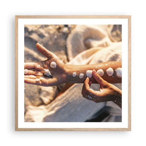 Affiche dans un chêne clair - Poster - La beauté à portée de main - 60x60 cm