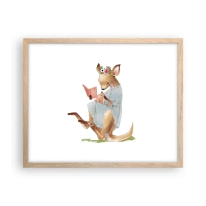 Affiche dans un chêne clair - Poster - Lis-moi maman - 50x40 cm