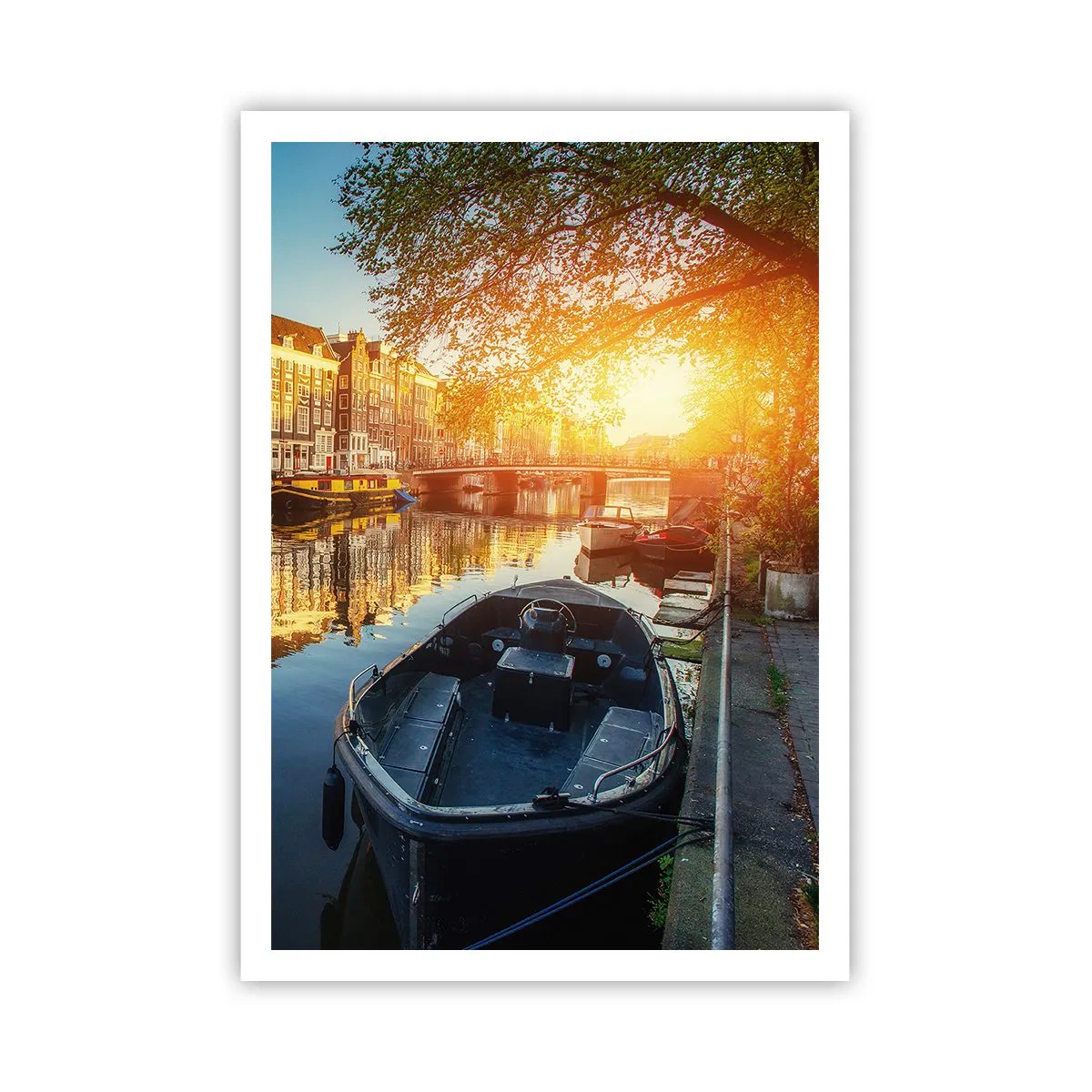 Affiche - Poster - Début de journée à Amsterdam - 70x100 cm