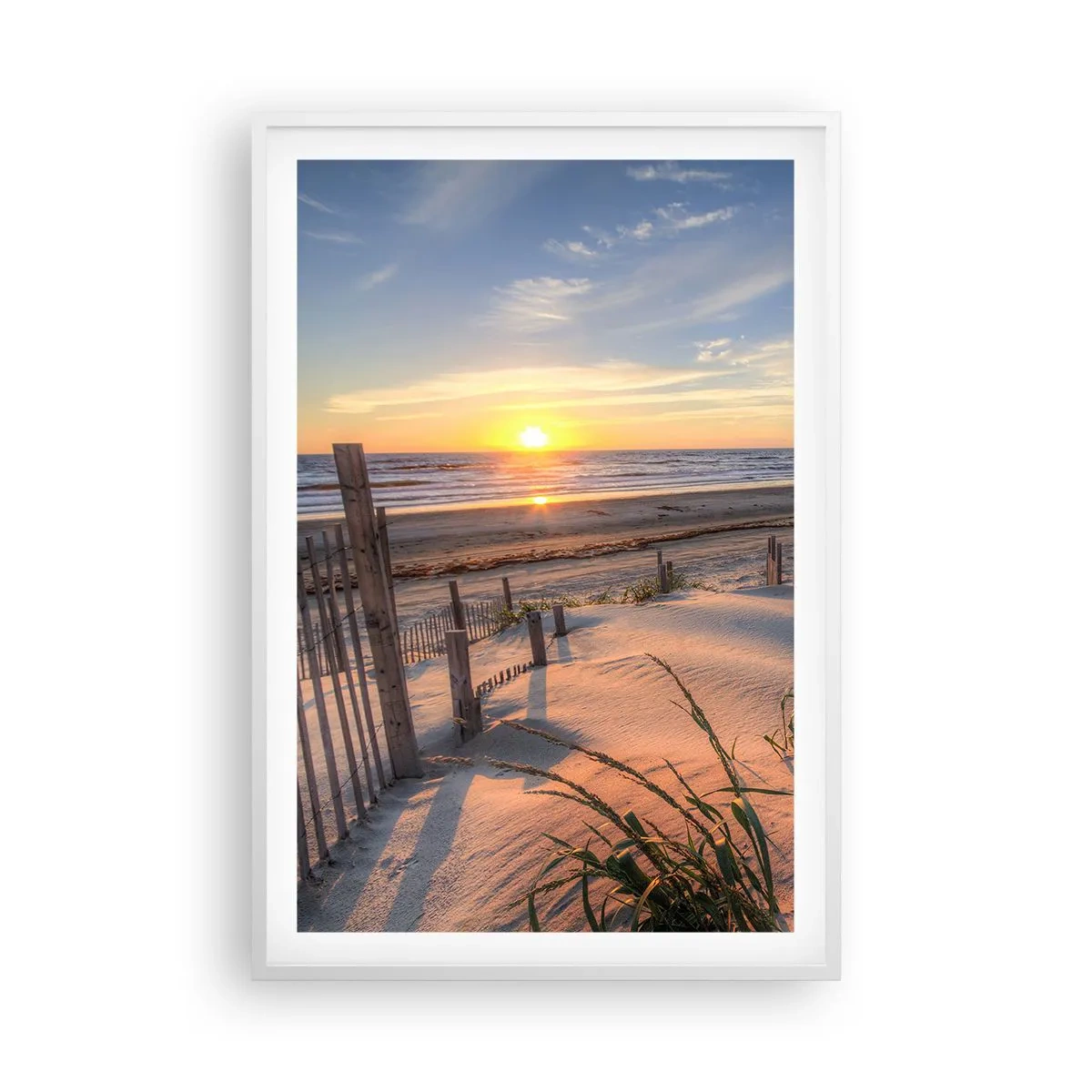 Affiche dans un cadre blanc - Poster - Ombre et brillance du vent - 61x91 cm