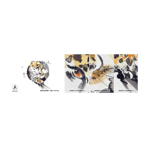 Échantillon de Papier Peint Premium Canvas - Drapieżna uroda - Animaux, Panthère, Nature - 100x30 cm