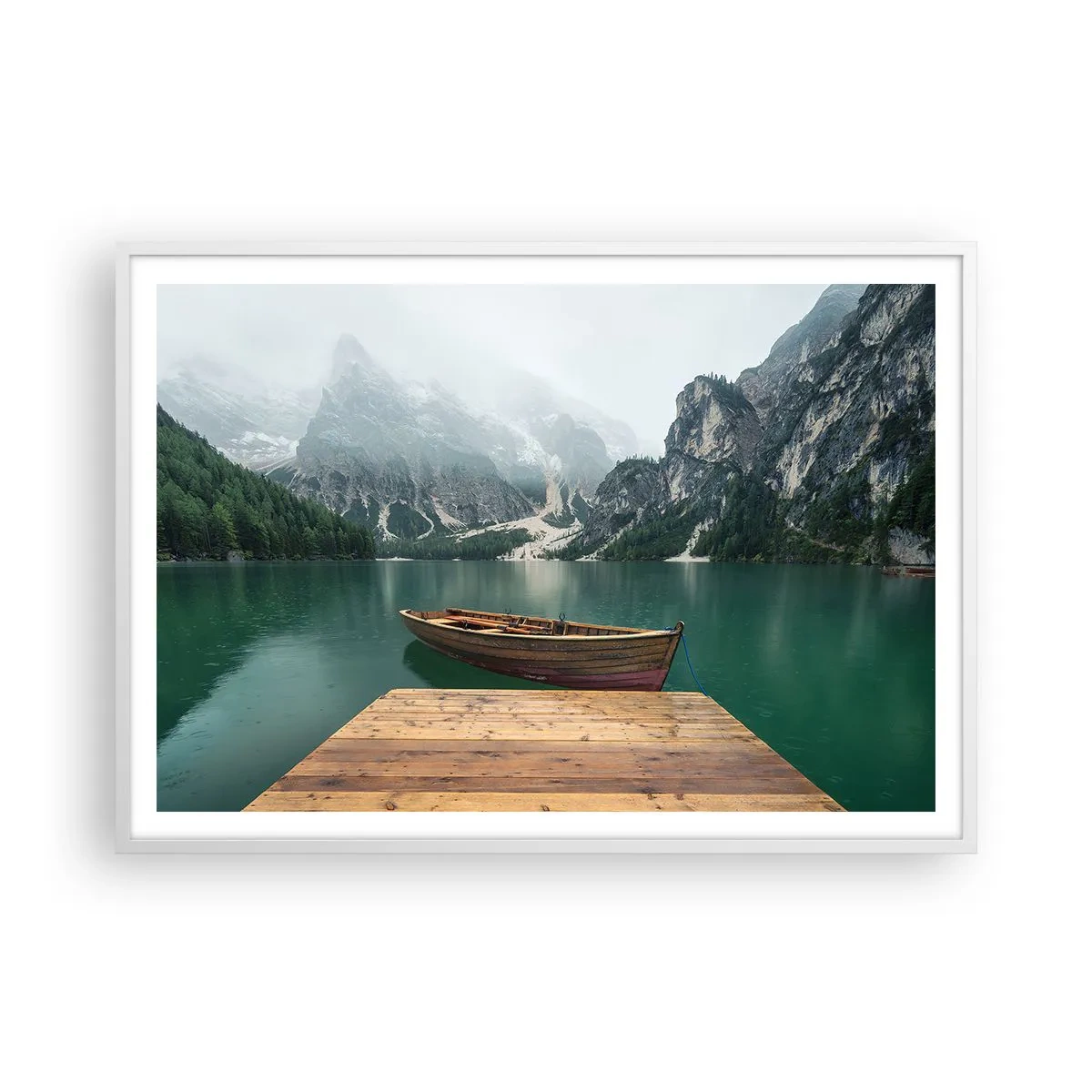 Affiche dans un cadre blanc - Poster - Faire face à la fierté des rochers - 100x70 cm