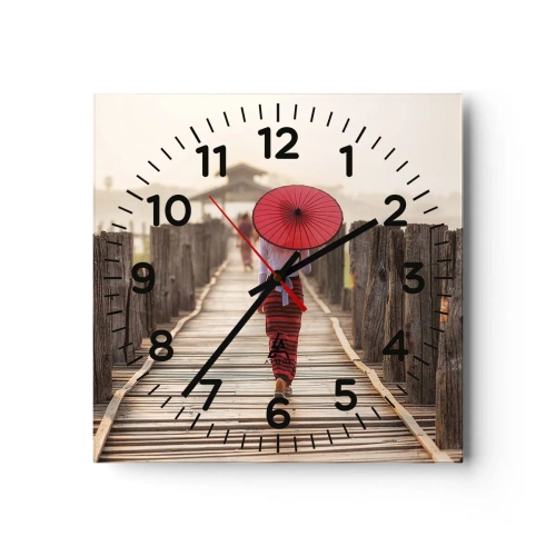Horloge murale - Pendule murale - Sur le vieux pont - 40x40 cm