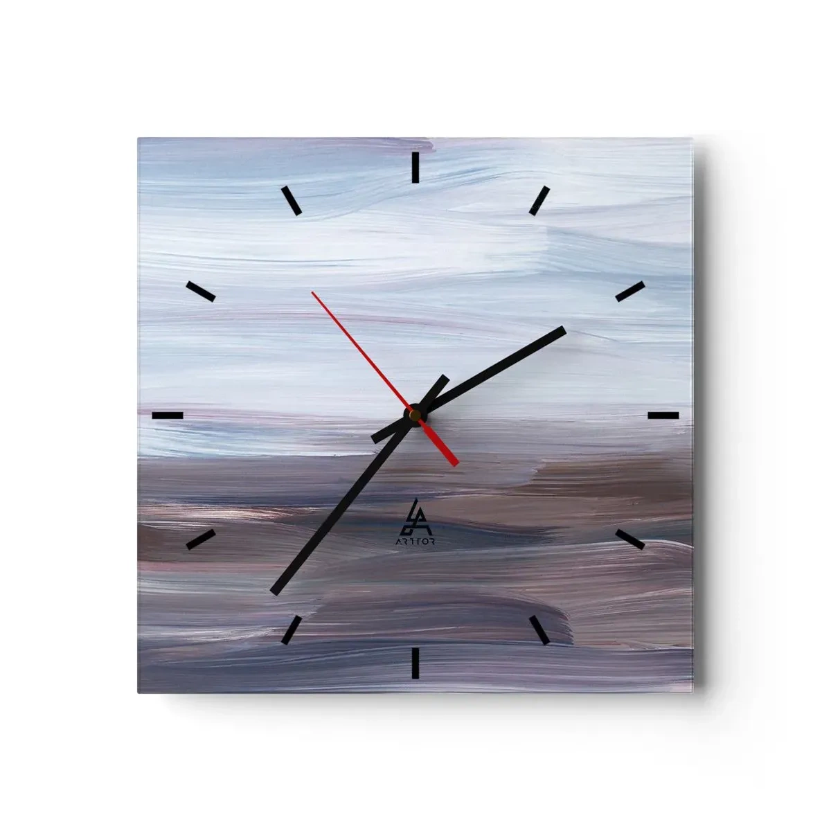 Horloge murale - Pendule murale - Une abstraction subtile aux traits délicats dans des tons pastel. - 30x30cm - Éléments : eau - Décoration murale moderne pour le salon et la chambre ARTTOR