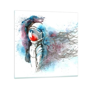 Impression sur verre - Image sur verre - Seul avec l'espace - 50x50 cm