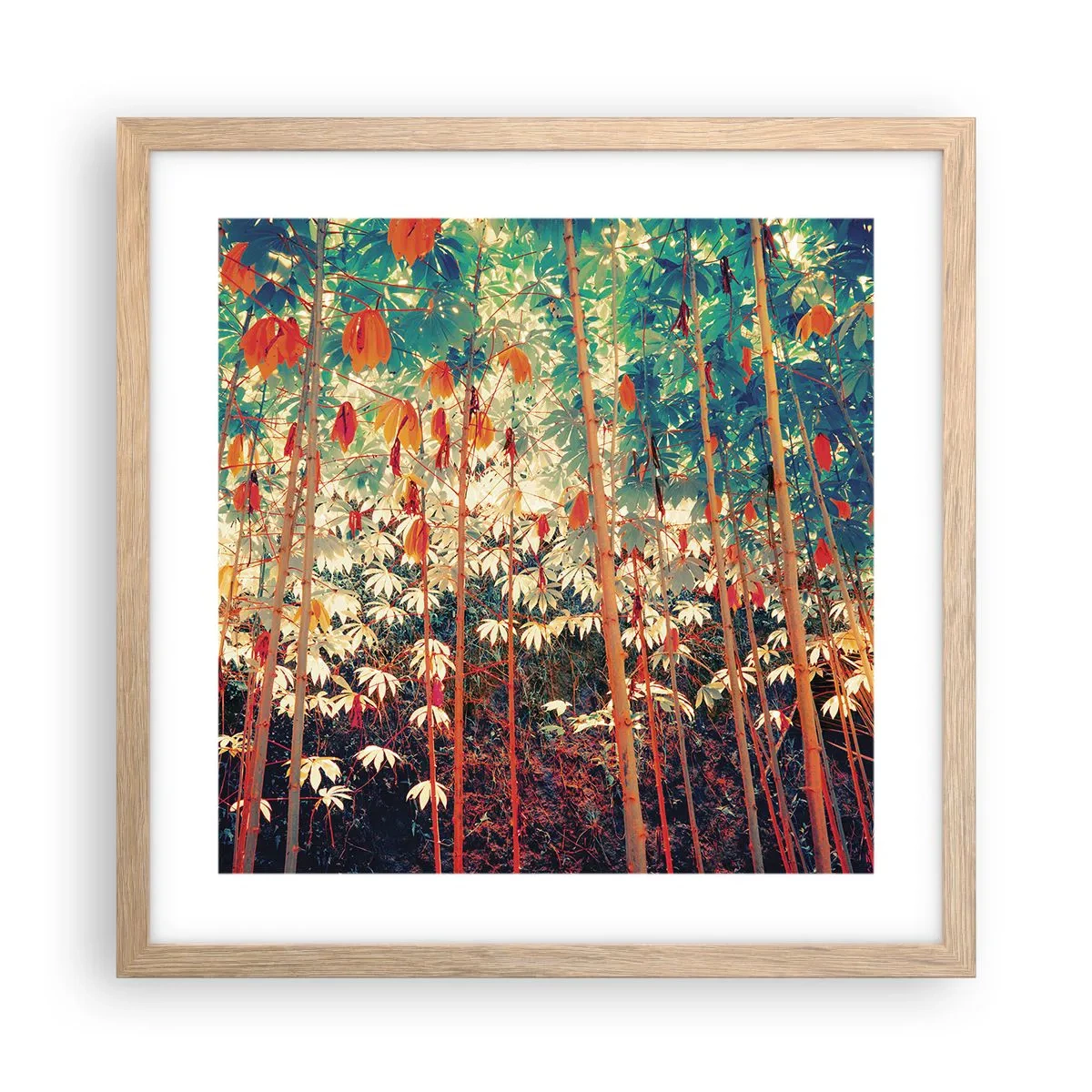 Affiche dans un chêne clair - Poster - La vie secrète des feuilles - 40x40 cm