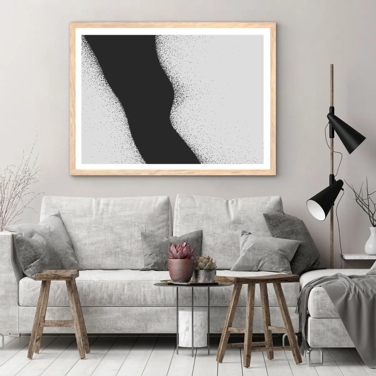 Affiche dans un chêne clair - Poster - Équilibre fluide - 70x50 cm