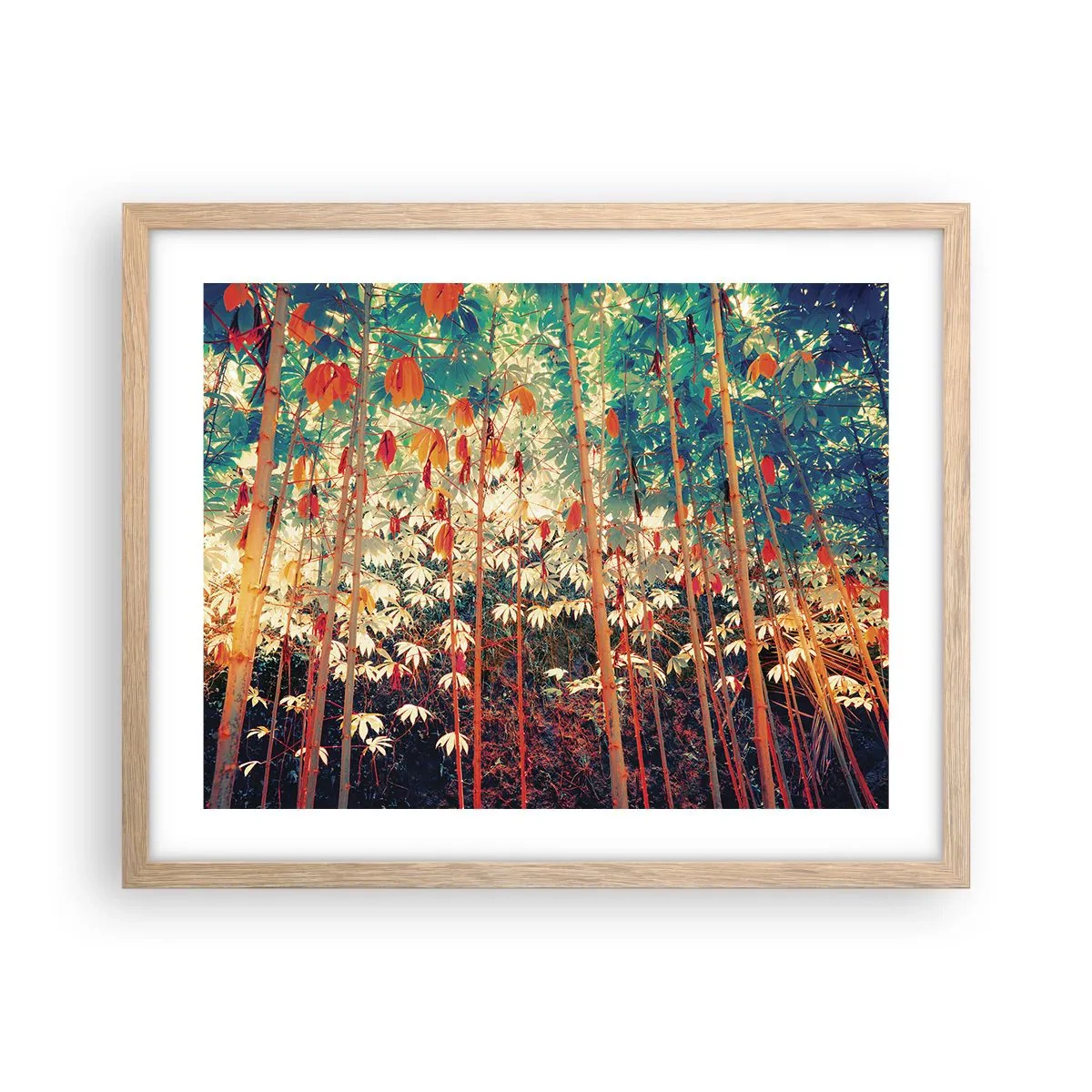 Affiche dans un chêne clair - Poster - La vie secrète des feuilles - 50x40 cm