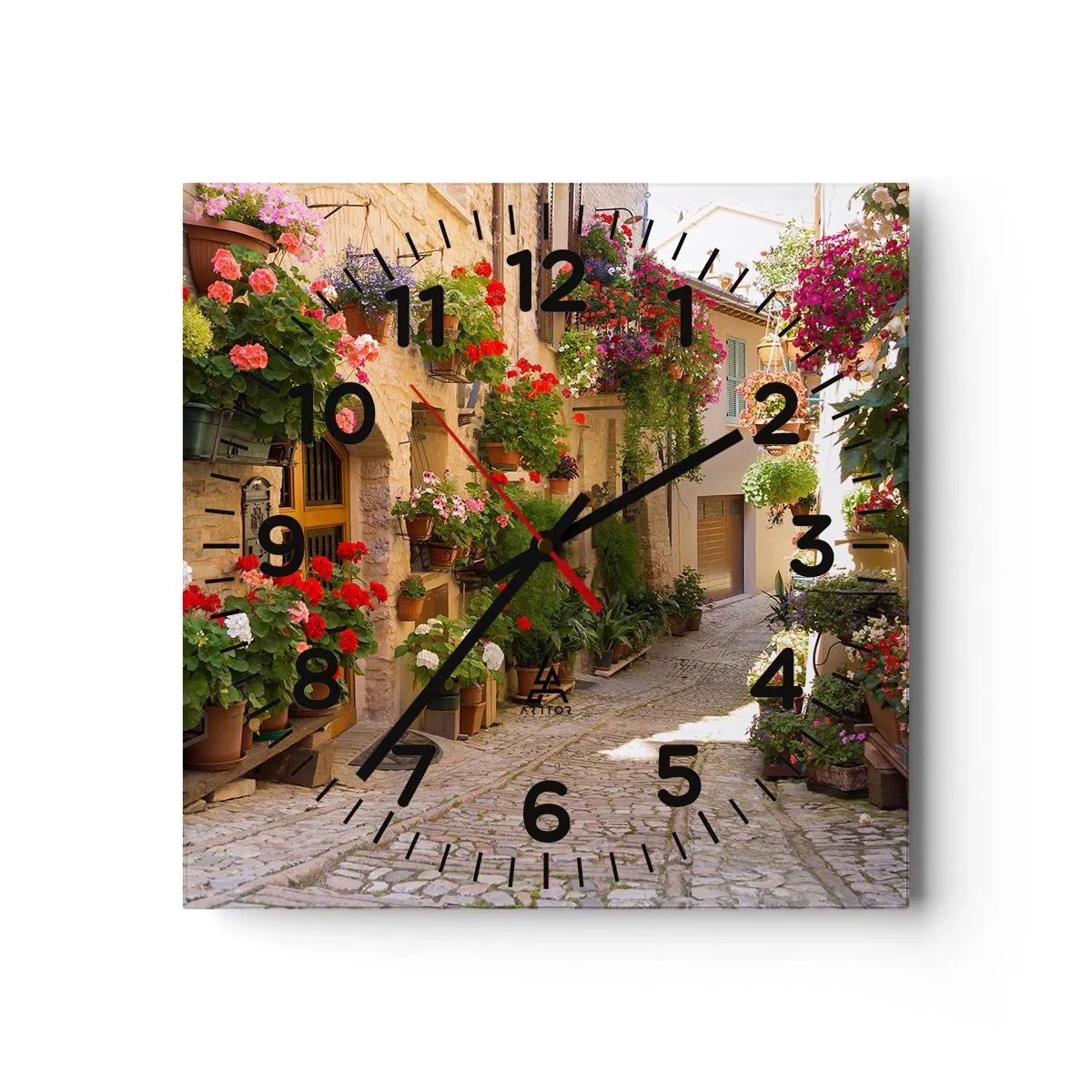 Horloge murale - Pendule murale - Une inondation de fleurs  - 40x40 cm
