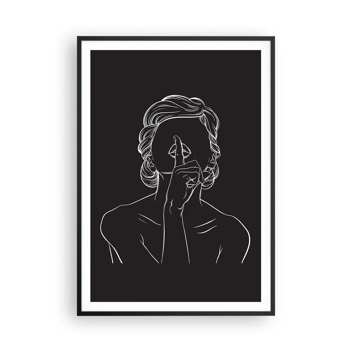 Affiche dans un cadre noir - Poster - La beauté s'épanouit en silence - 70x100 cm