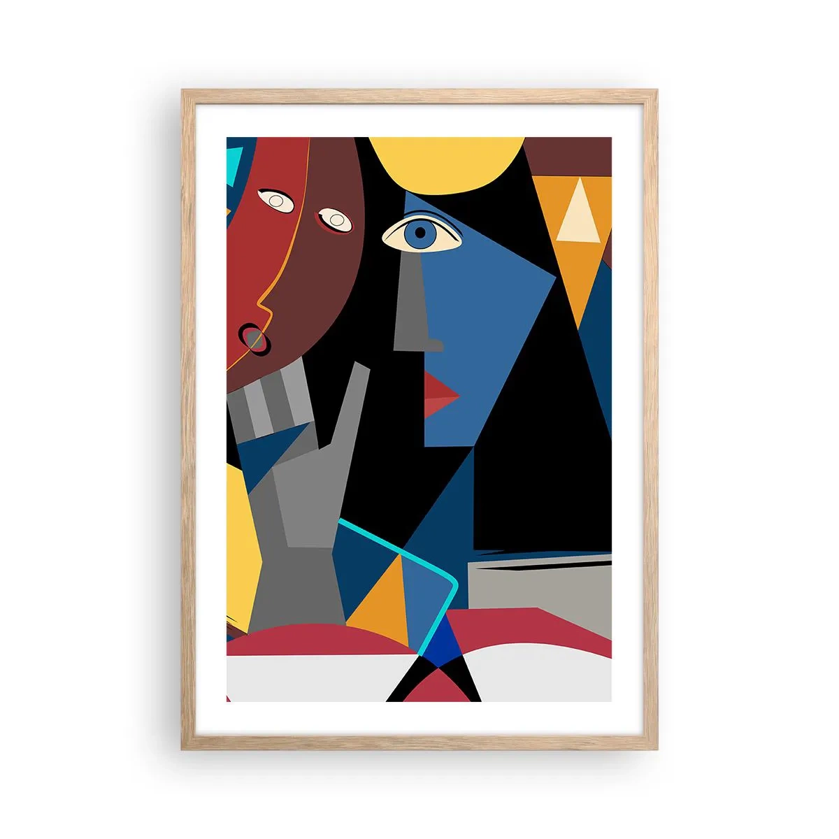 Affiche dans un chêne clair - Poster - Une conversation entre cubistes - 50x70 cm