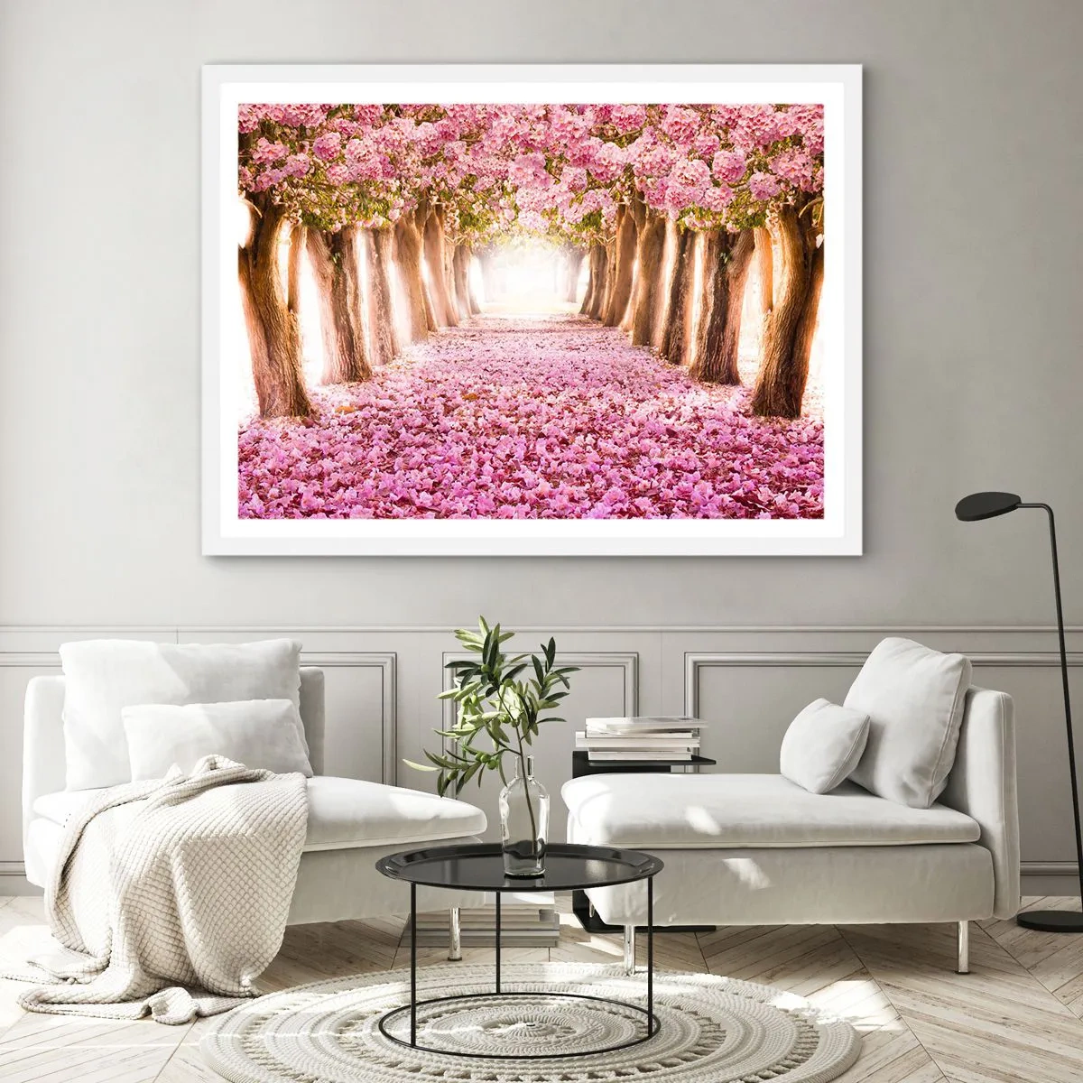 Affiche dans un cadre blanc - Poster - La route du paradis - 100x70 cm