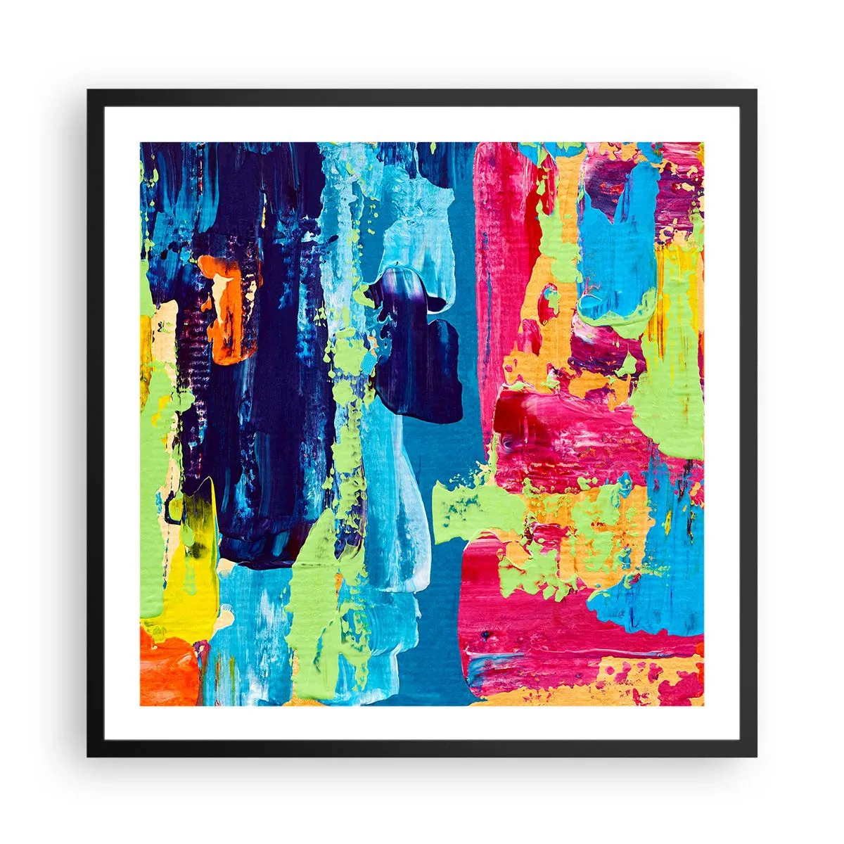 Affiche dans un cadre noir - Poster - La vie est belle! - 60x60 cm