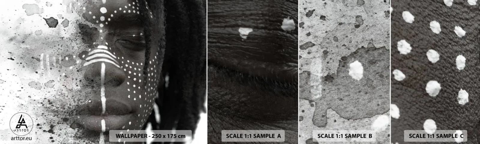 Échantillon De Papier Peint Standard Eco - Découvrez l'esprit primal - Portrait d'une femme, Femme, Afro-américain - 100x30 cm