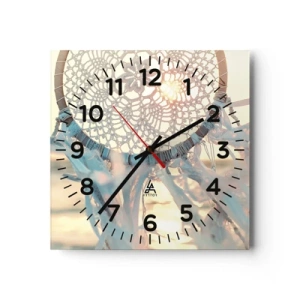Horloge murale - Pendule murale - Totem en dentelle - 30x30 cm