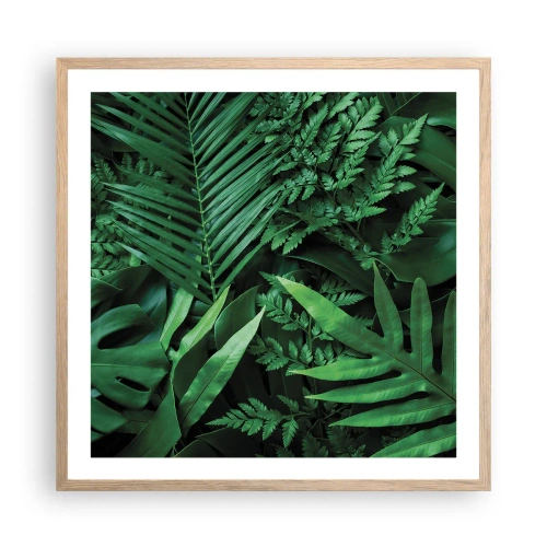 Affiche dans un chêne clair - Poster - Emmitouflé de verdure - 60x60 cm