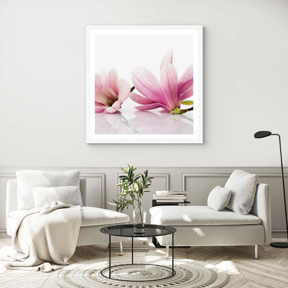 Affiche dans un cadre blanc - Poster - Délicat comme une brise de printemps - 50x50 cm