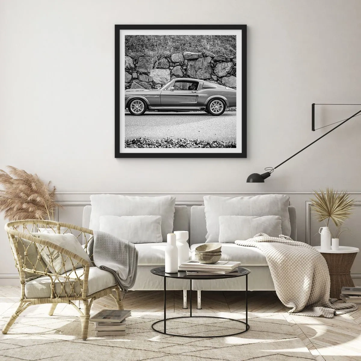 Affiche dans un cadre noir - Poster - Légende des années 60 - 50x50 cm