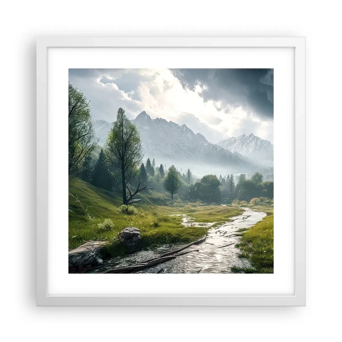 Affiche dans un cadre blanc - Poster - Aller et retour - 40x40 cm