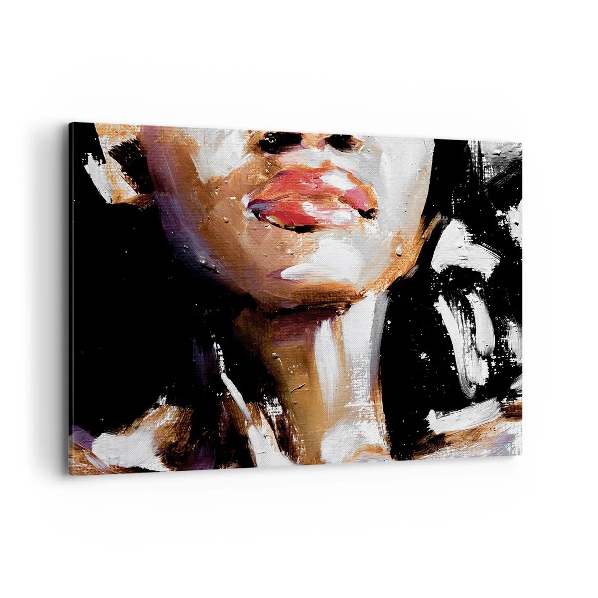 Impression sur toile - Image sur toile - Portrait d'une femme dans un style pictural expressif sur un fond sombre - 100x70cm - Fierté sans préjugés - Décoration murale moderne pour le salon et la chambre ARTTOR