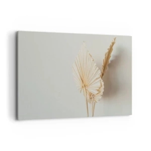 Impression sur toile - Image sur toile - Feuilles de palmier séchées dans un arrangement minimaliste - 120x80cm - Quand tu dois t’apaiser - Décoration murale moderne pour le salon et la chambre ARTTOR