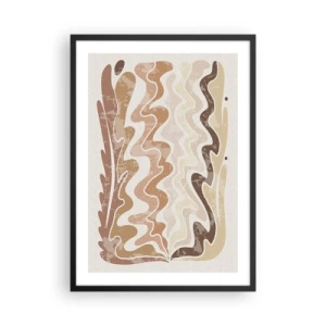 Affiche dans un cadre noir - Poster - Une composition abstraite dans des tons chauds de beige. - 50x70cm - Bonne énergie – bonnes émotions - Décoration murale moderne pour le salon et la chambre ARTTOR