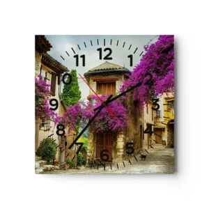 Horloge murale - Pendule murale - Sous un dais fleuri - 30x30 cm