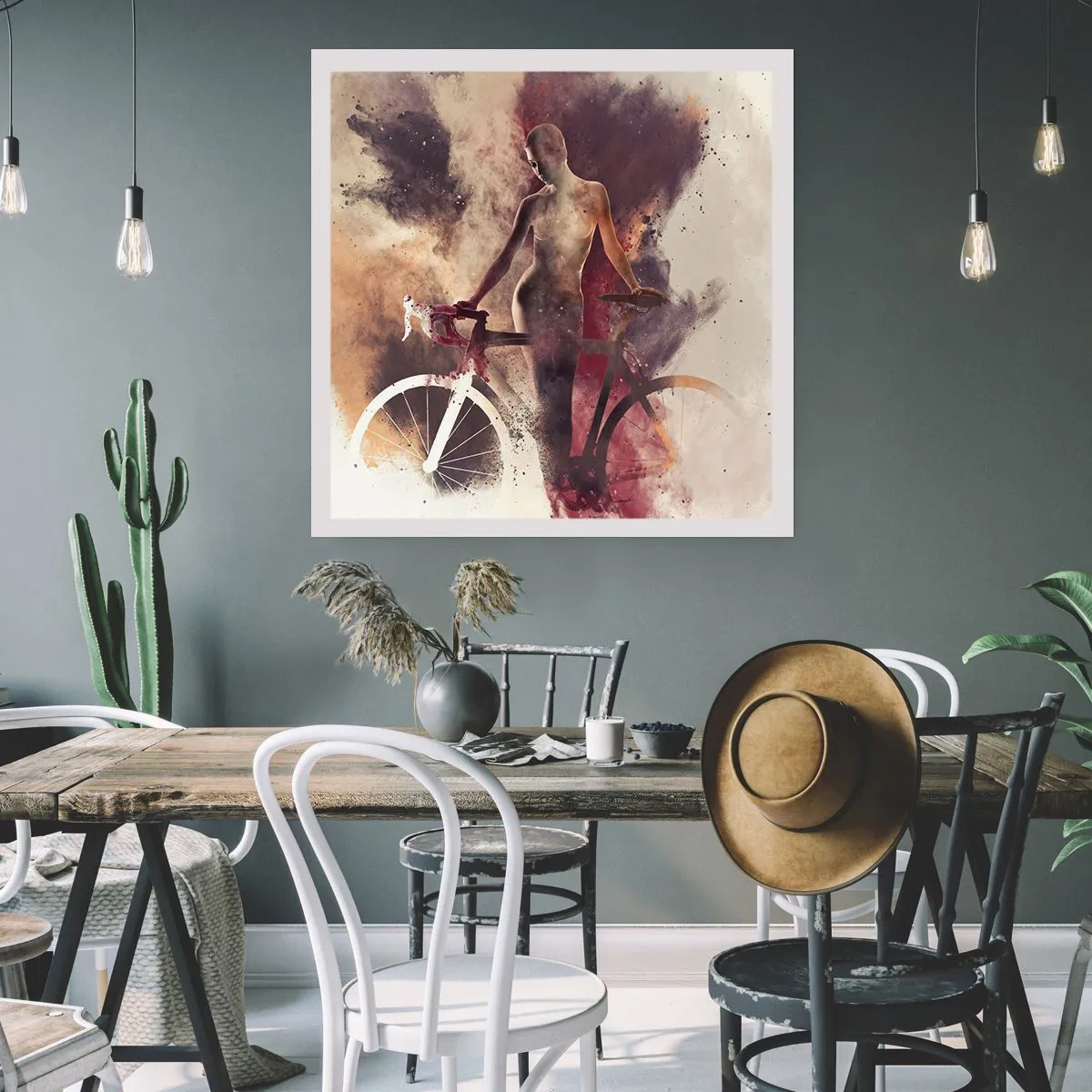 Affiche - Poster - Une âme de vélo aux formes marbrées - 60x60 cm