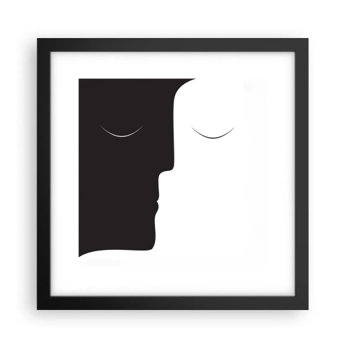 Affiche dans un cadre noir - Poster - Unité des contraires - 30x30 cm
