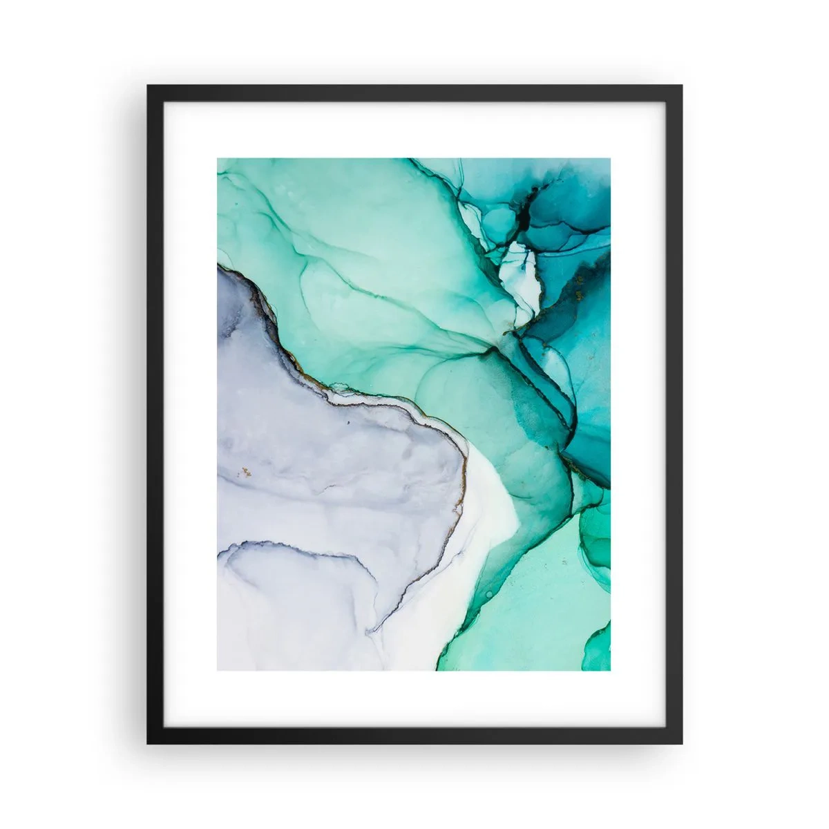 Affiche dans un cadre noir - Poster - Étude de turquoise - 40x50 cm