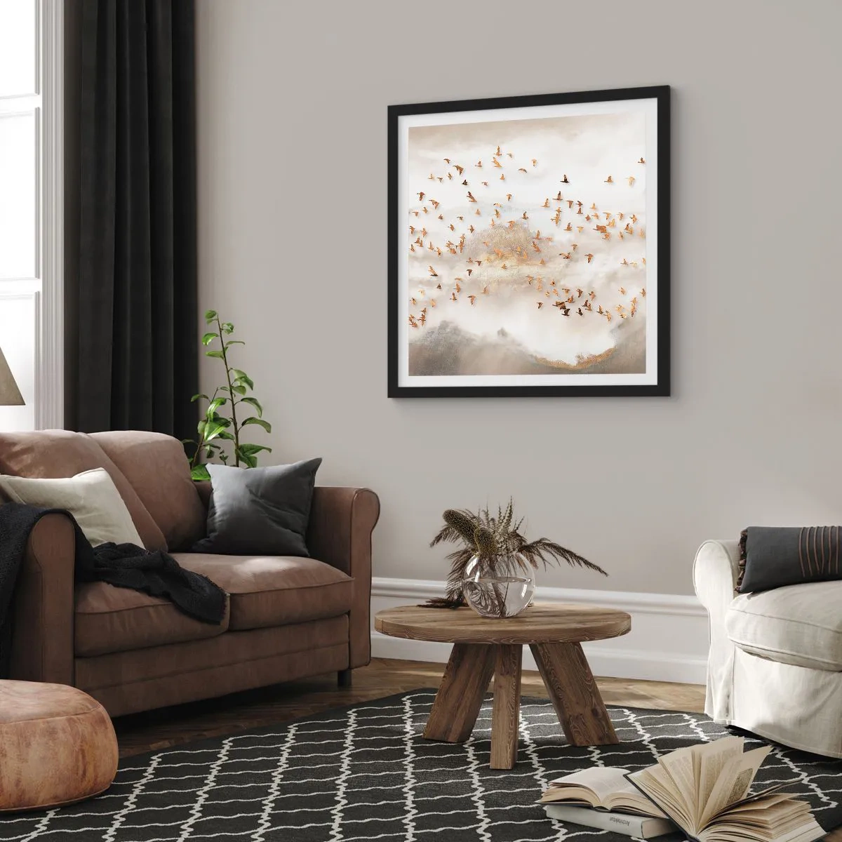 Affiche dans un cadre noir - Poster - Il est l'heure… - 30x30 cm