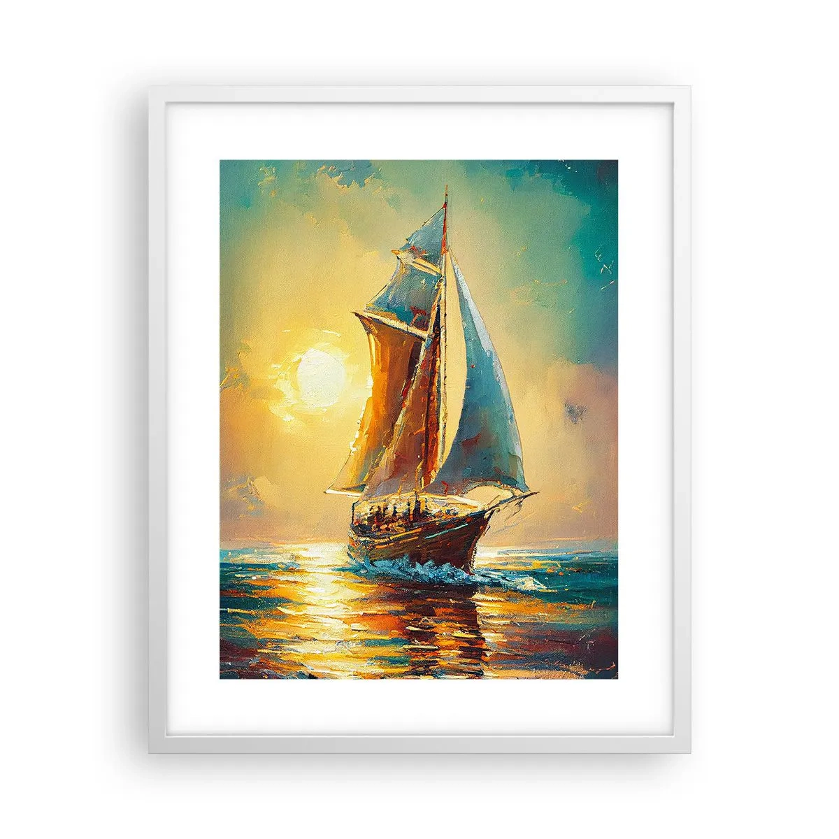 Affiche dans un cadre blanc - Poster - Toutes voiles dehors - 40x50 cm