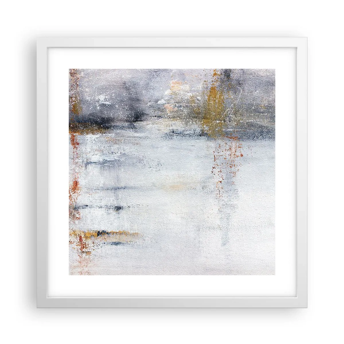 Affiche dans un cadre blanc - Poster - Derrière l'air un rideau - 40x40 cm