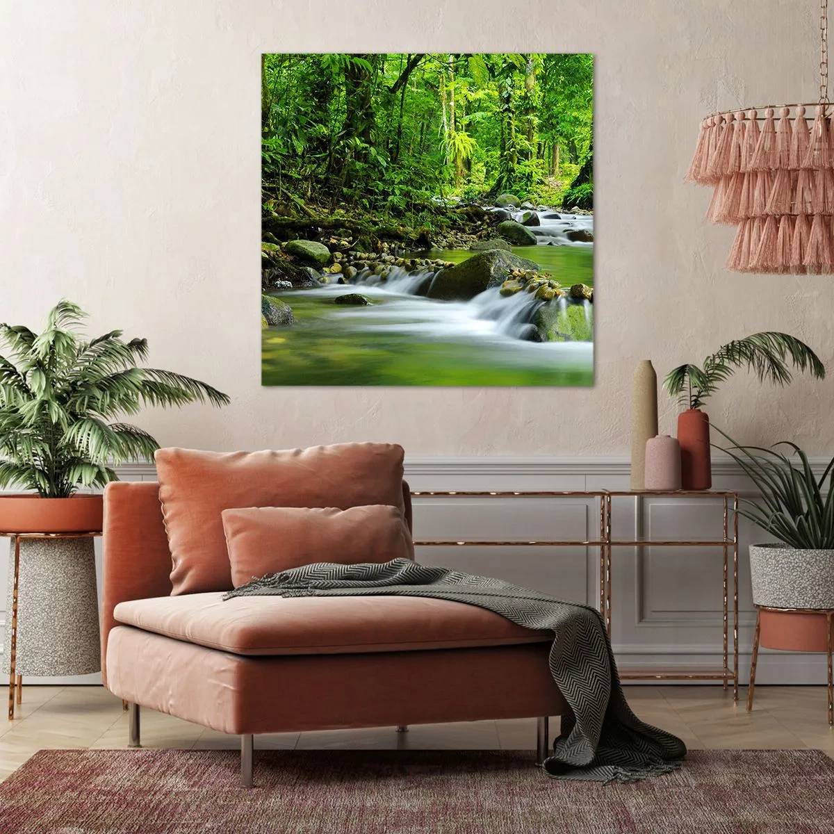 Impression sur toile - Image sur toile - Nager dans un océan de verdure - 50x50 cm