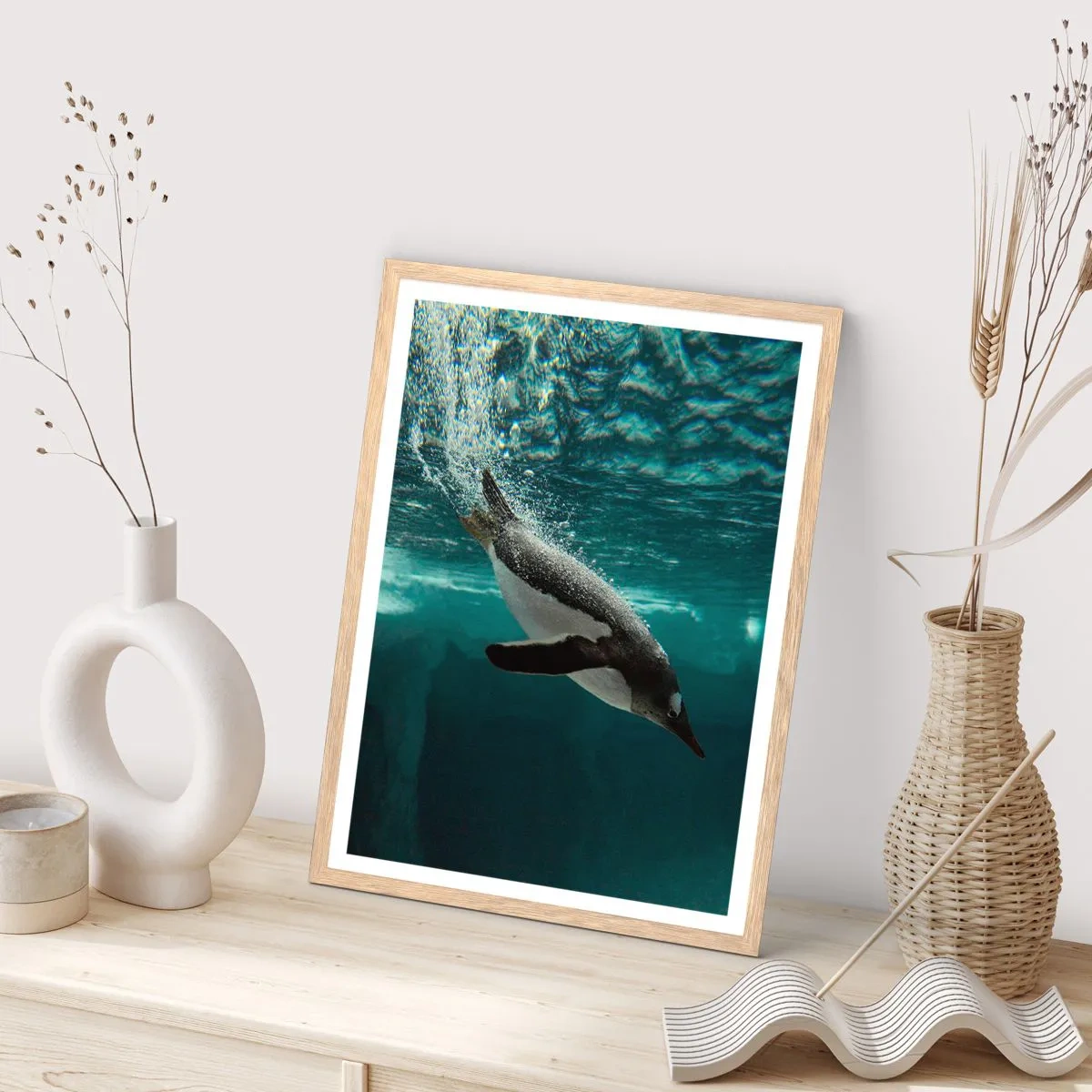 Affiche dans un chêne clair - Poster - Bienvenue dans mon monde - 70x100 cm