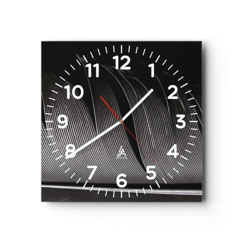 Horloge murale - Pendule murale - La plume – un design magnifique - 40x40 cm