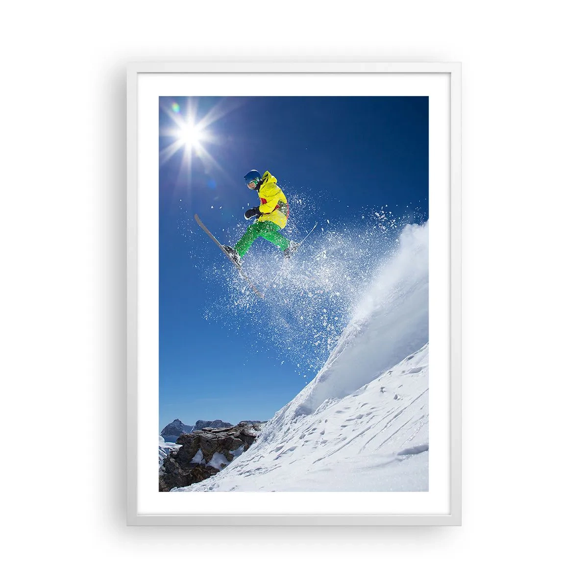 Affiche dans un cadre blanc - Poster - Danse avec les montagnes - 50x70 cm