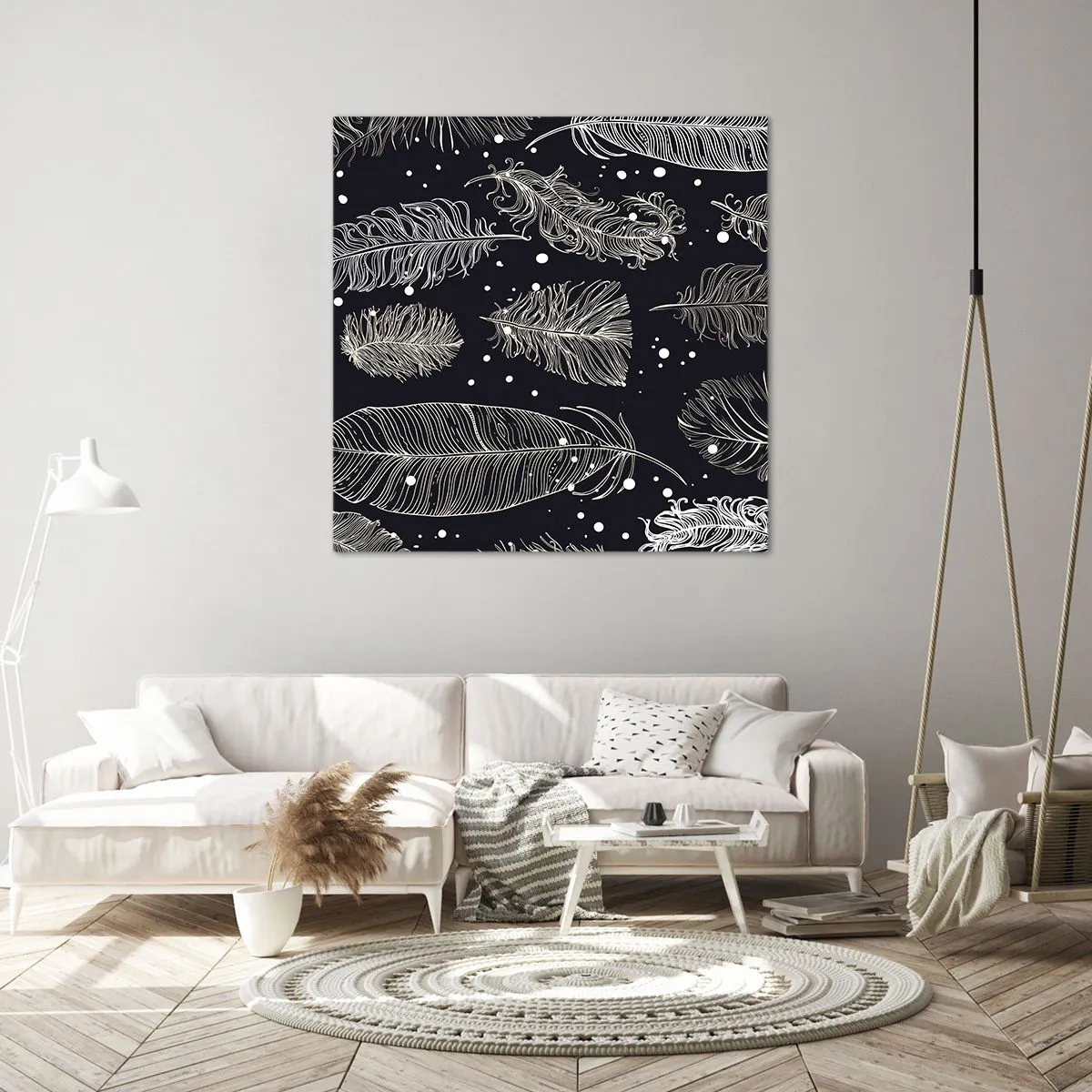 Impression sur toile - Image sur toile - Toile de plumes - 50x50 cm