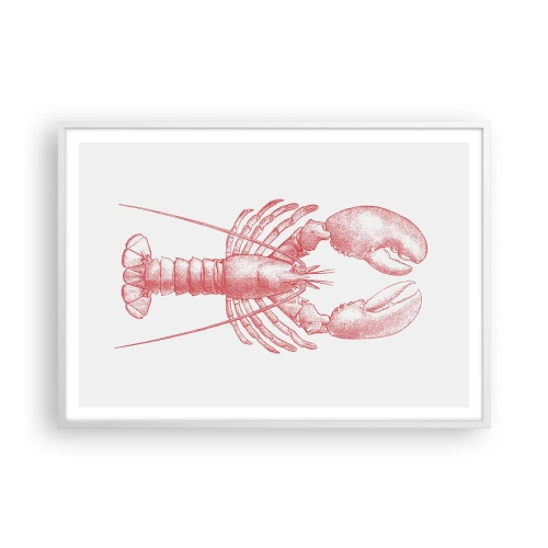 Affiche dans un cadre blanc - Poster - Un homard digne d'Homère - 100x70 cm