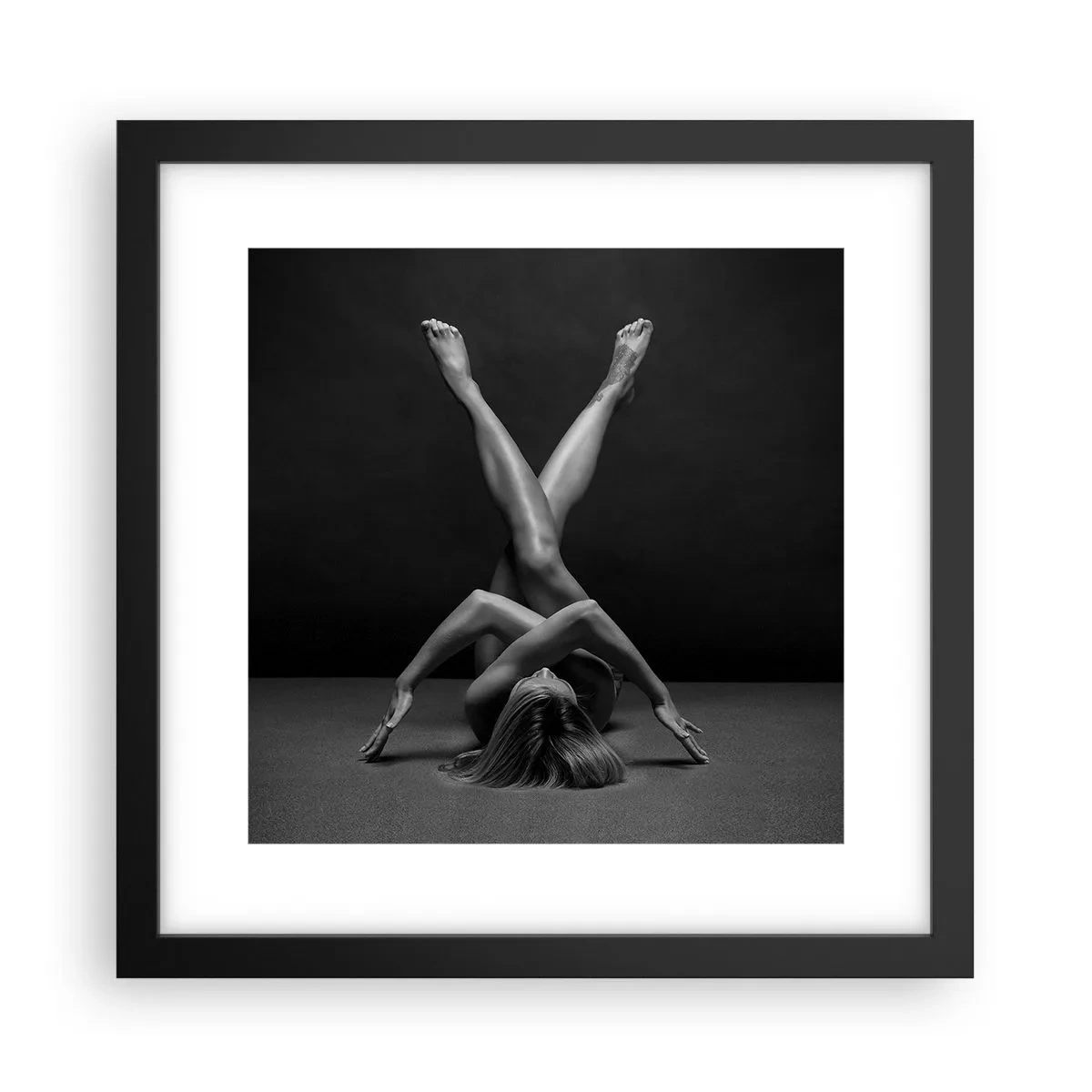 Affiche dans un cadre noir - Poster - Géométrie de la nudité - 30x30 cm