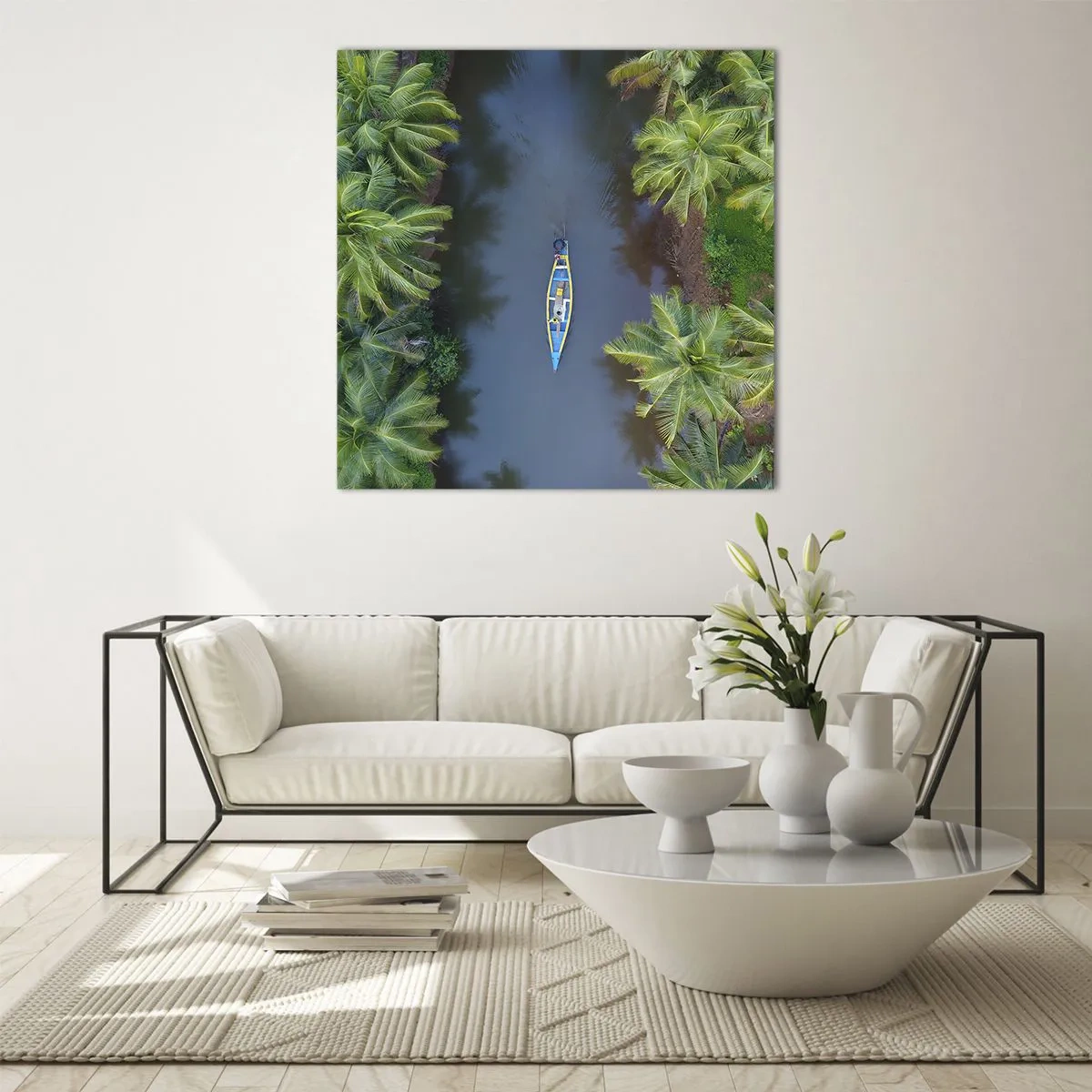 Impression sur verre - Image sur verre - Sur un sentier tropical - 70x70 cm